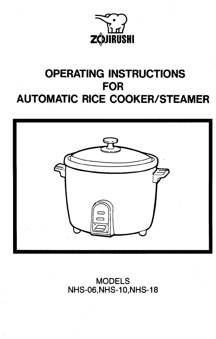Zojirushi 3 Cup Automatic Rice Cooker & Steamer - Black - NHS-06BA