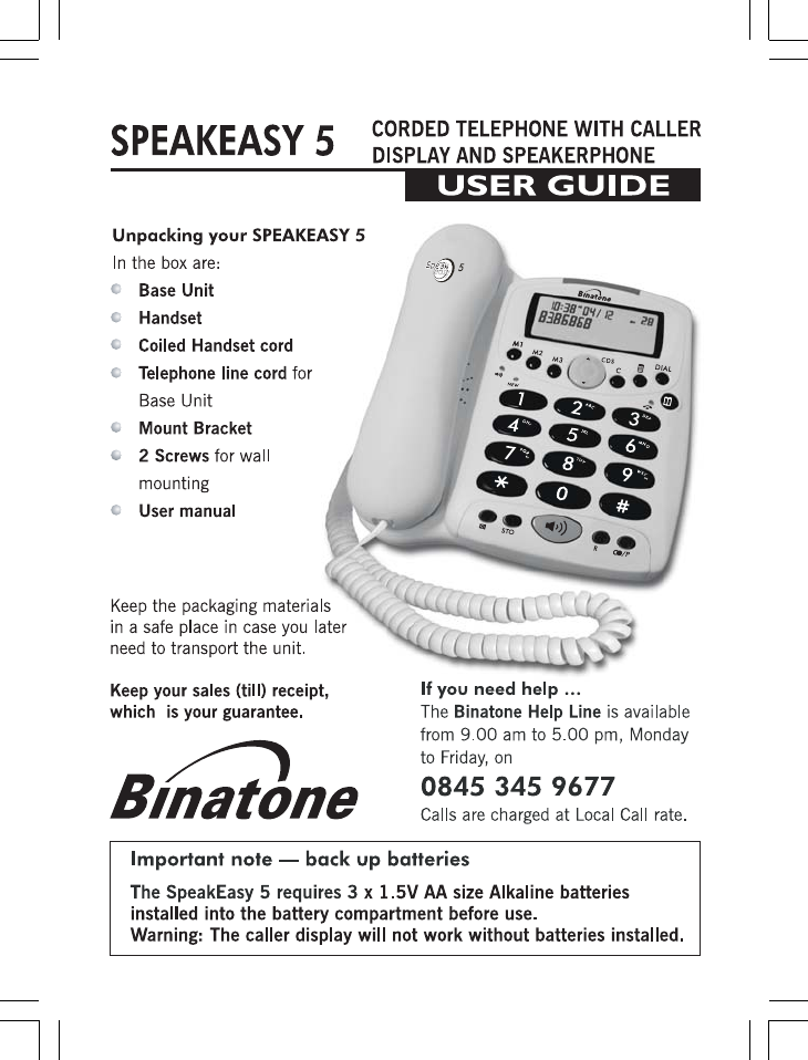 Manual For Binatone Phone Manuals