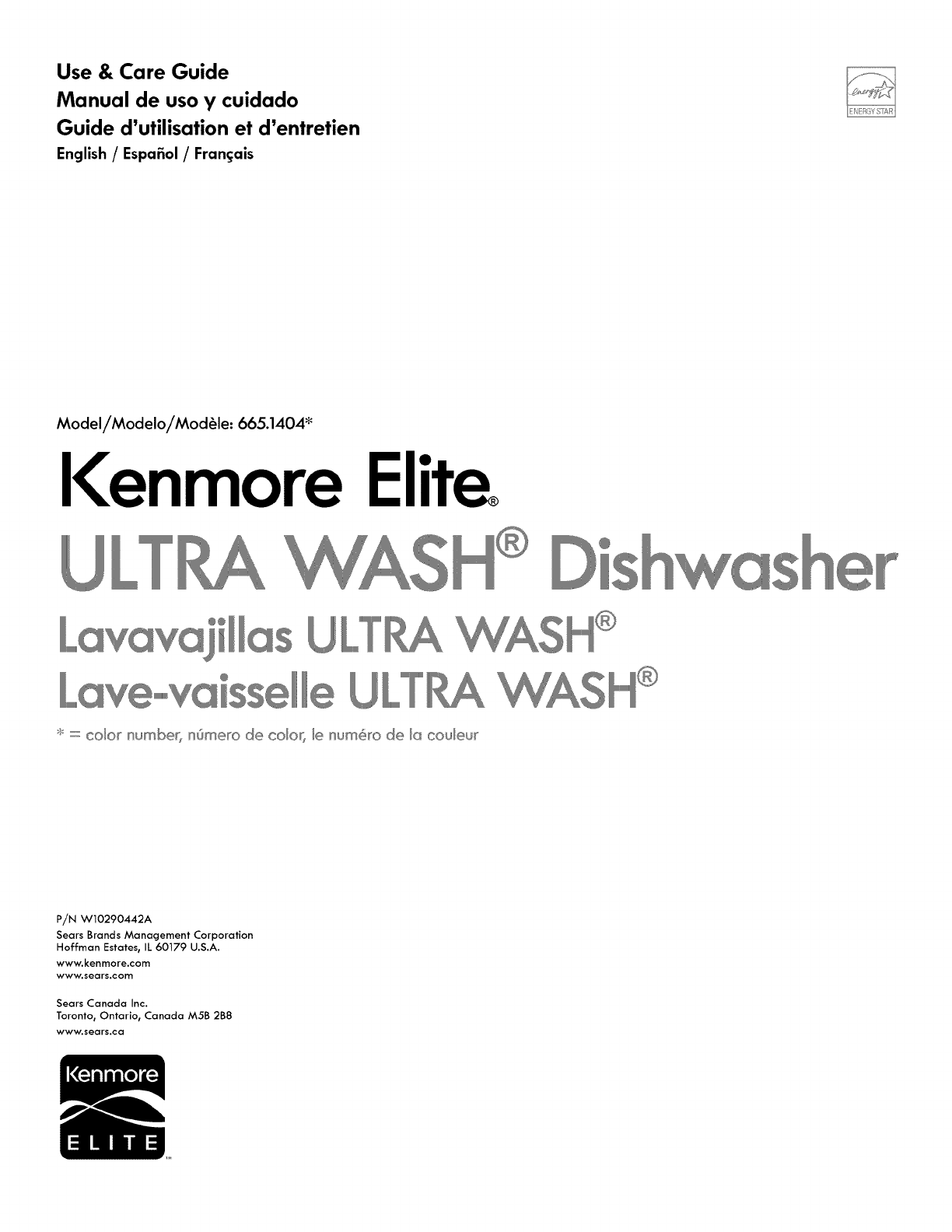 Kenmore Dishwasher Model 665 User Manual