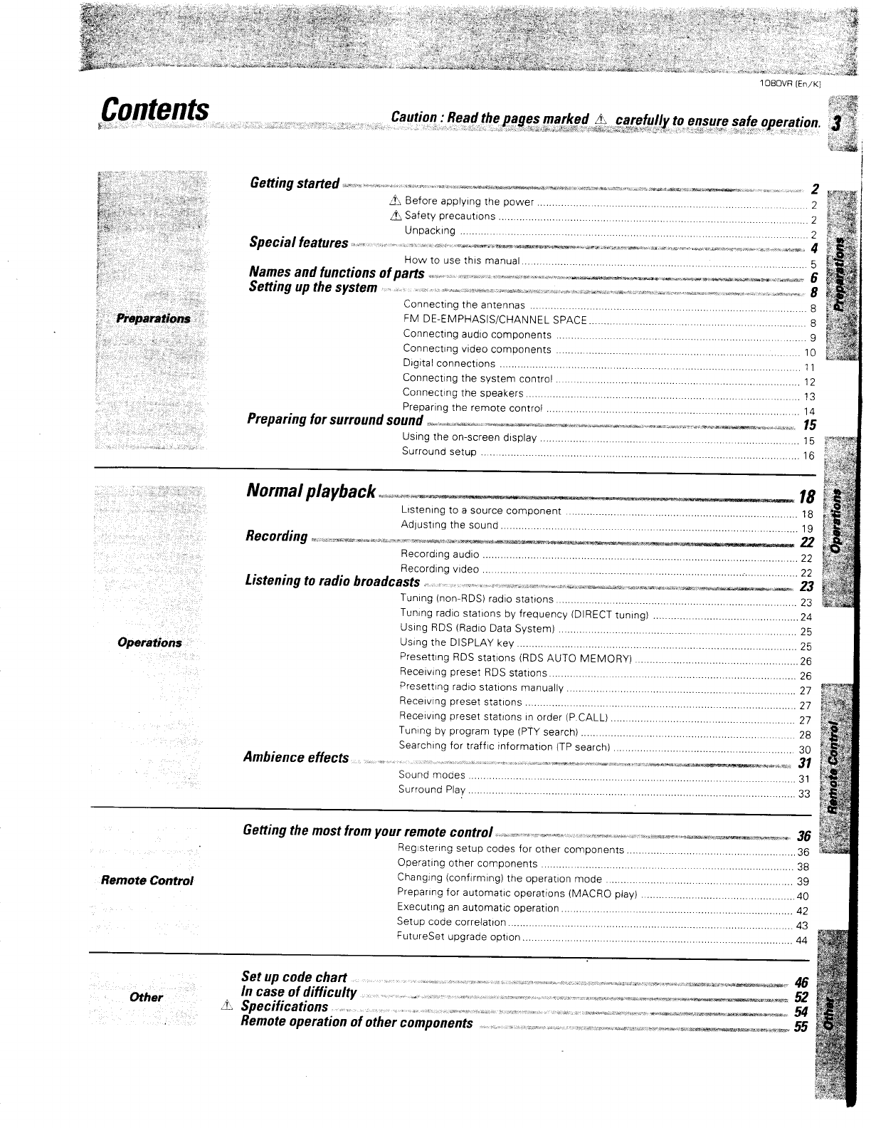 Page 3 of Kenwood Stereo Receiver 1080VR User Guide | ManualsOnline.com