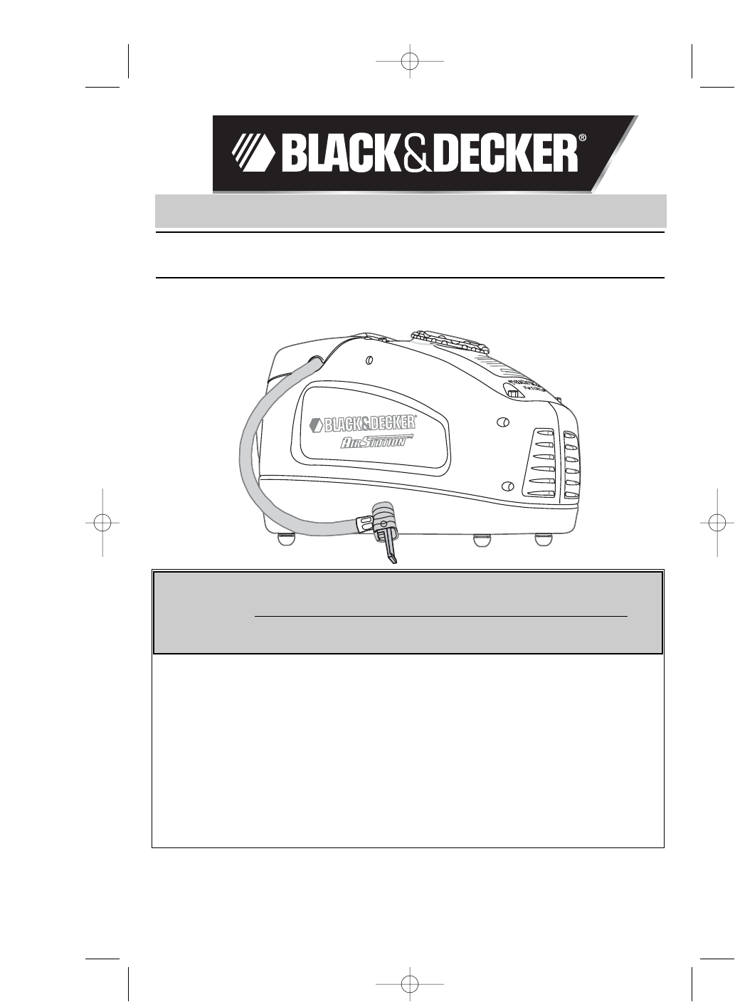 Black & Decker Air Compressor ASI500 User Guide
