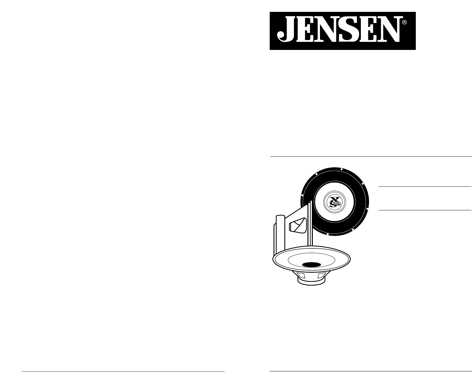 Jensen Speaker XS1212 User Guide | ManualsOnline.com