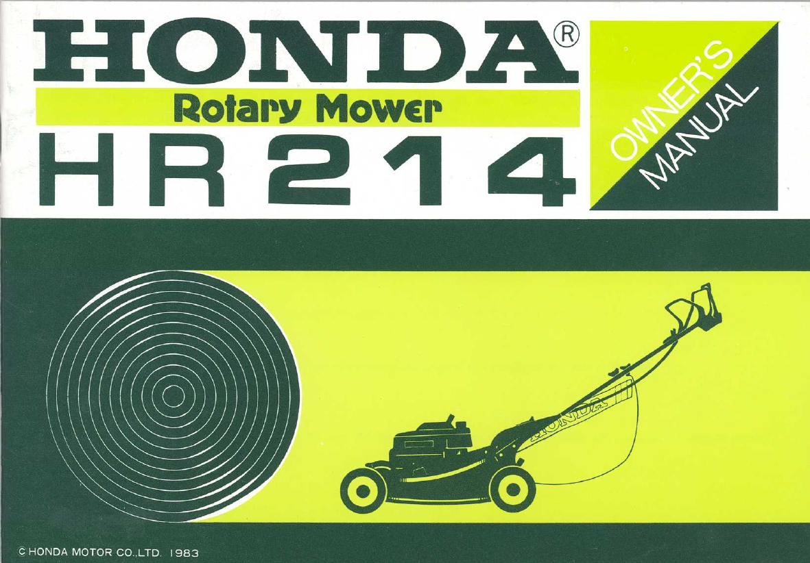 Honda hr214 lawnmower manual #4