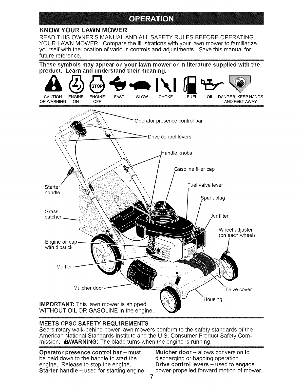 Craftsman lawn 2024 mower choke