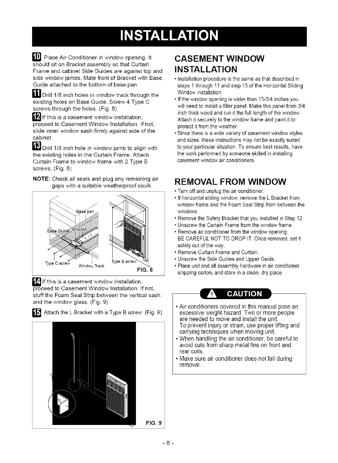 Page 8 of Kenmore Air Conditioner 580.75123 User Guide | ManualsOnline.com