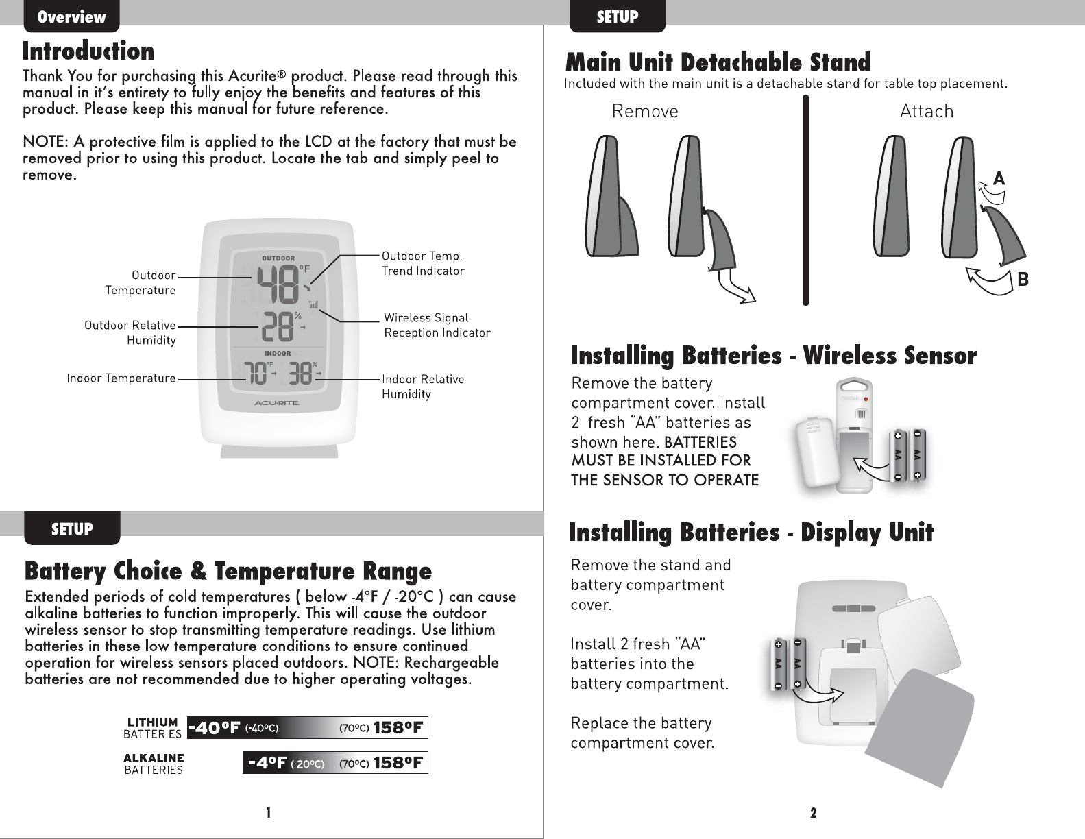 Page 2 of Acu-Rite Thermometer #00609SBDIA1 User Guide | ManualsOnline.com