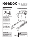 Reebok Fitness Treadmill User Manuals 