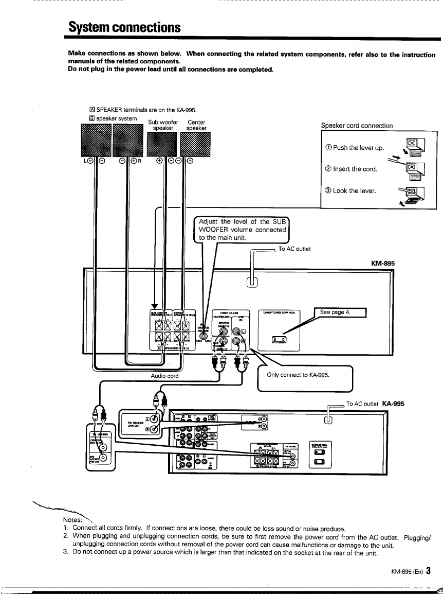 Page 3 of Kenwood Stereo Amplifier KM-895 User Guide | ManualsOnline.com