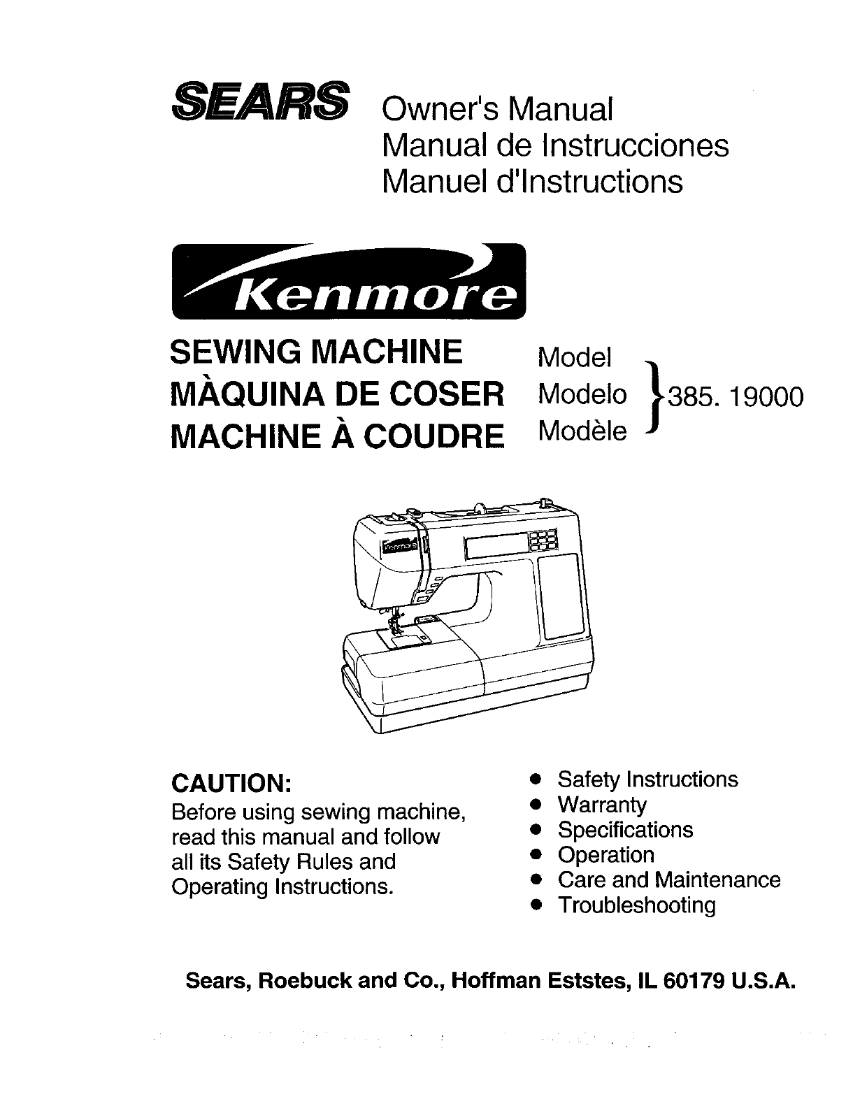 Kenmore sewing machine troubleshooting manual