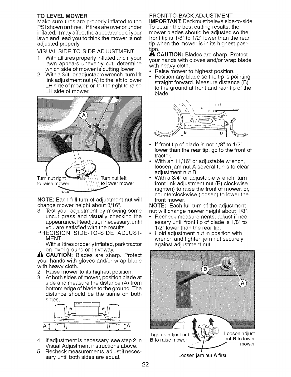 Page 22 of Craftsman Lawn Mower YT 3000 User Guide