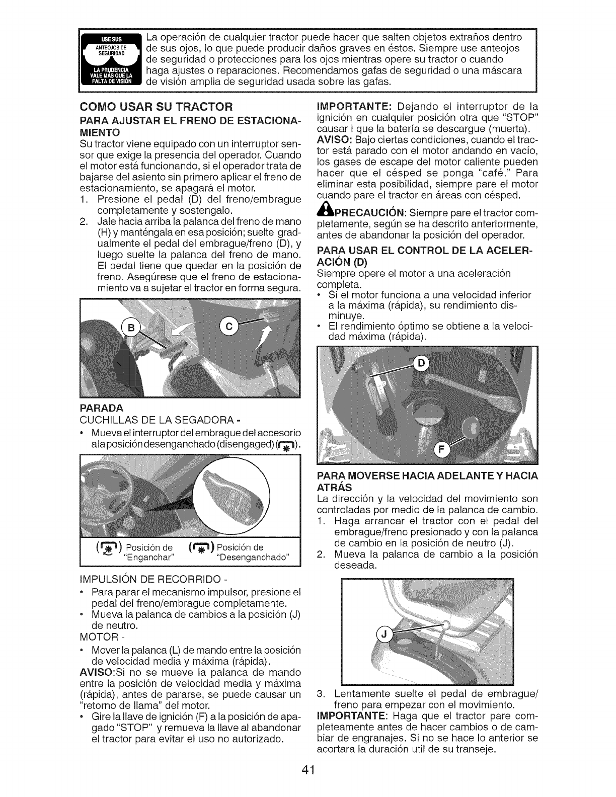 Page 41 of Craftsman Lawn Mower YT 3000 User Guide