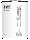 BRAUN MQ5220WH Minipimer MultiQuick Hand Blender Instructions