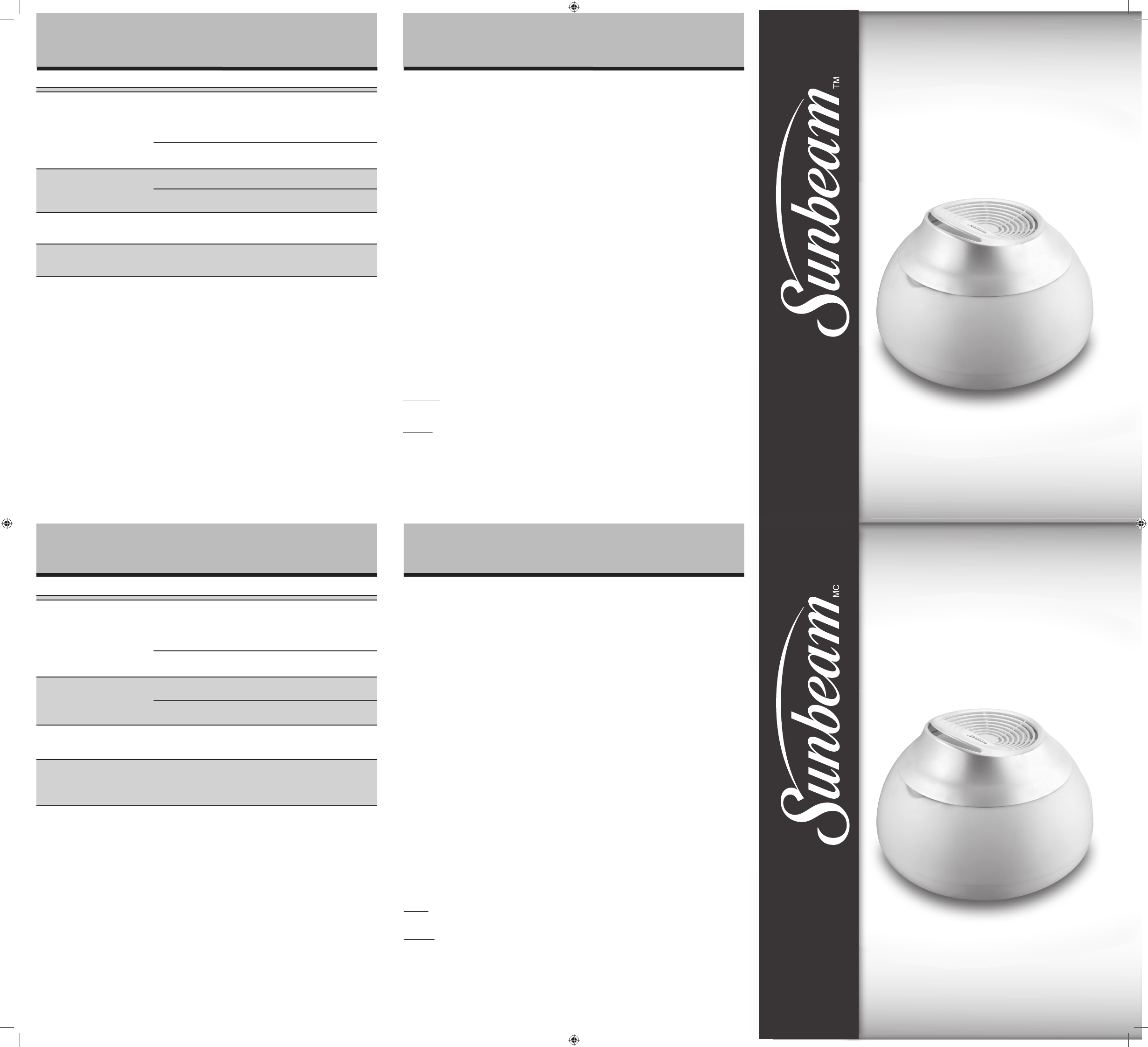 Sunbeam Humidifier 631-705 User Guide | ManualsOnline.com