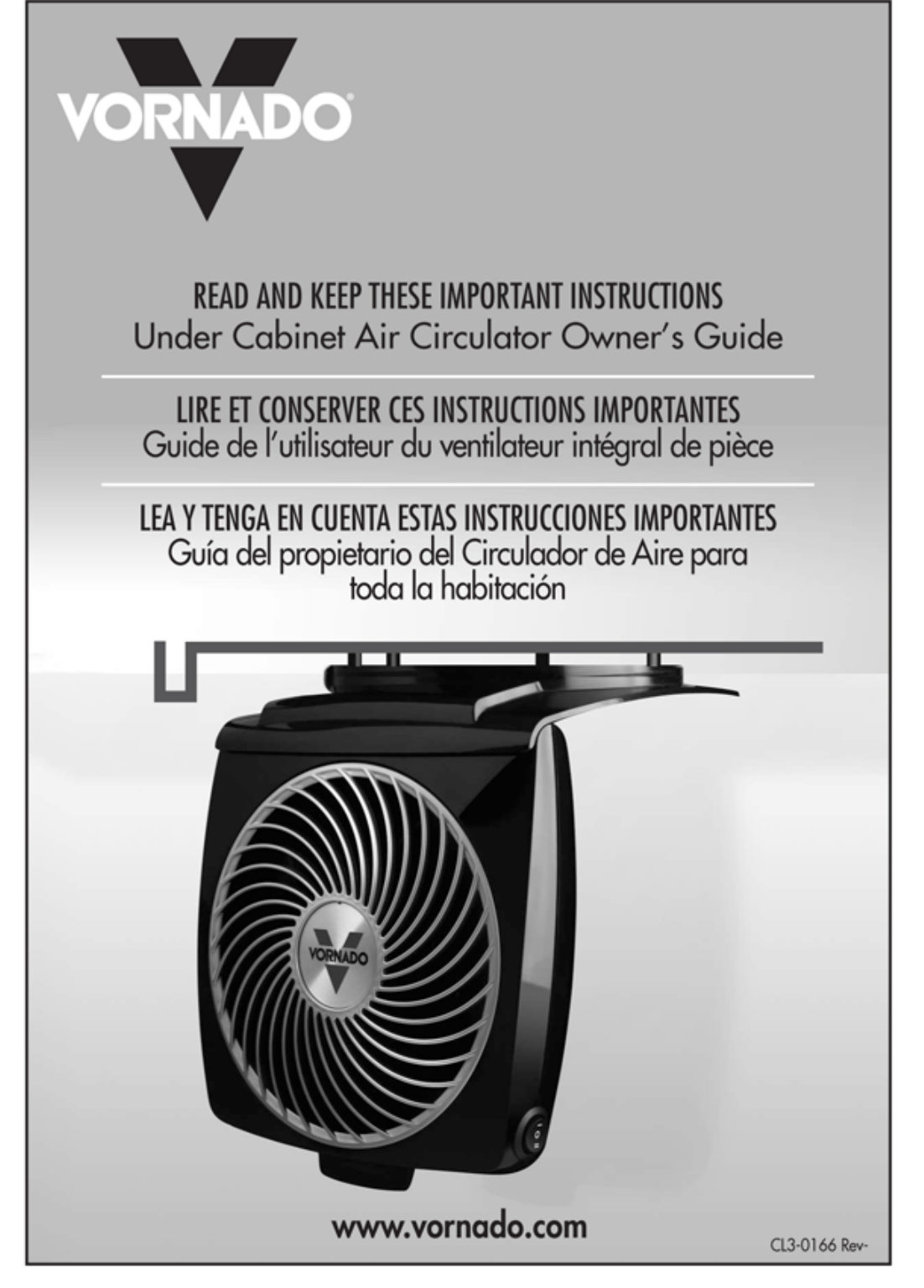 Vornado Fan Under Cabinet Air Circulator User Guide