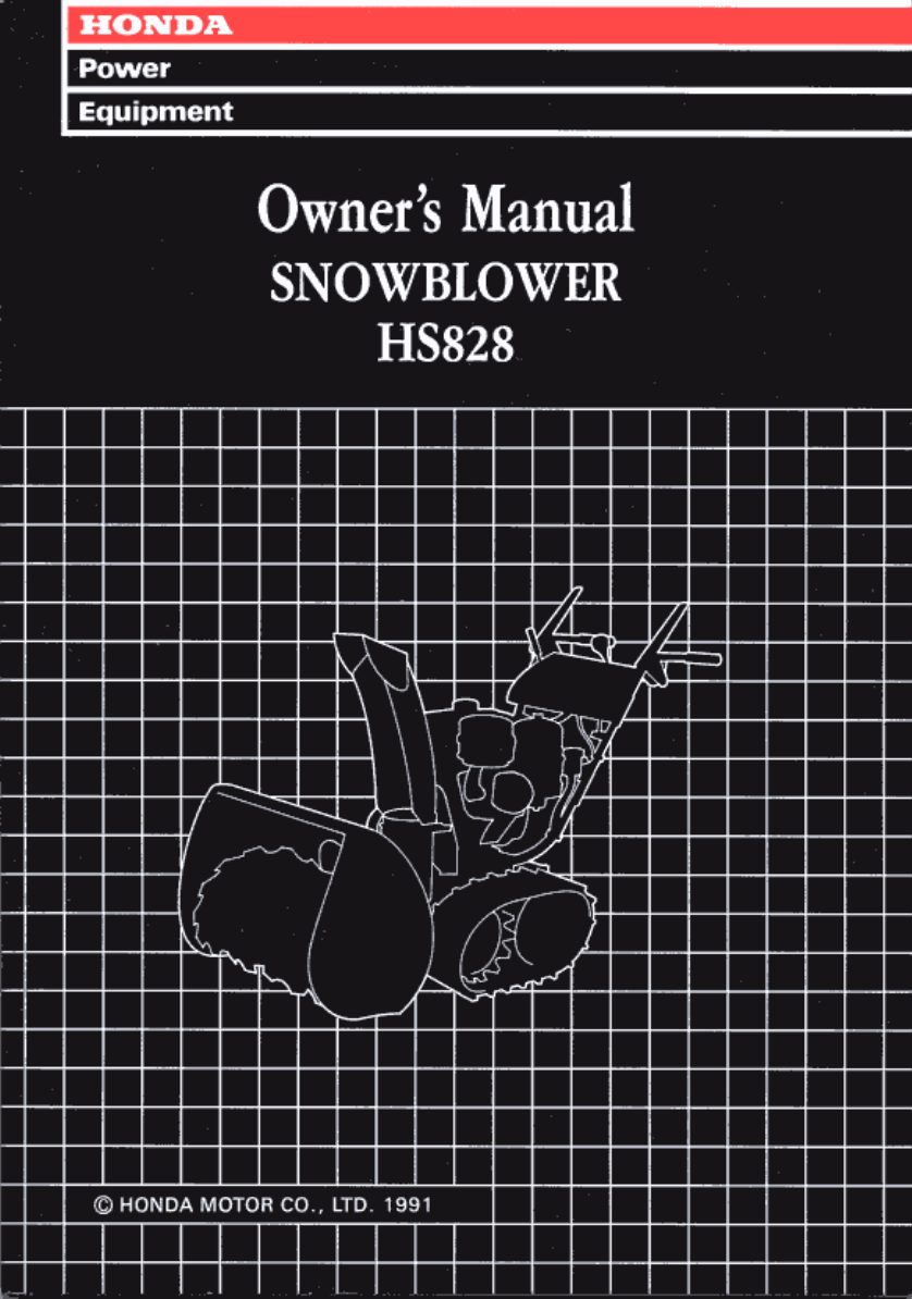 Honda hs828 snowblower shop manual download
