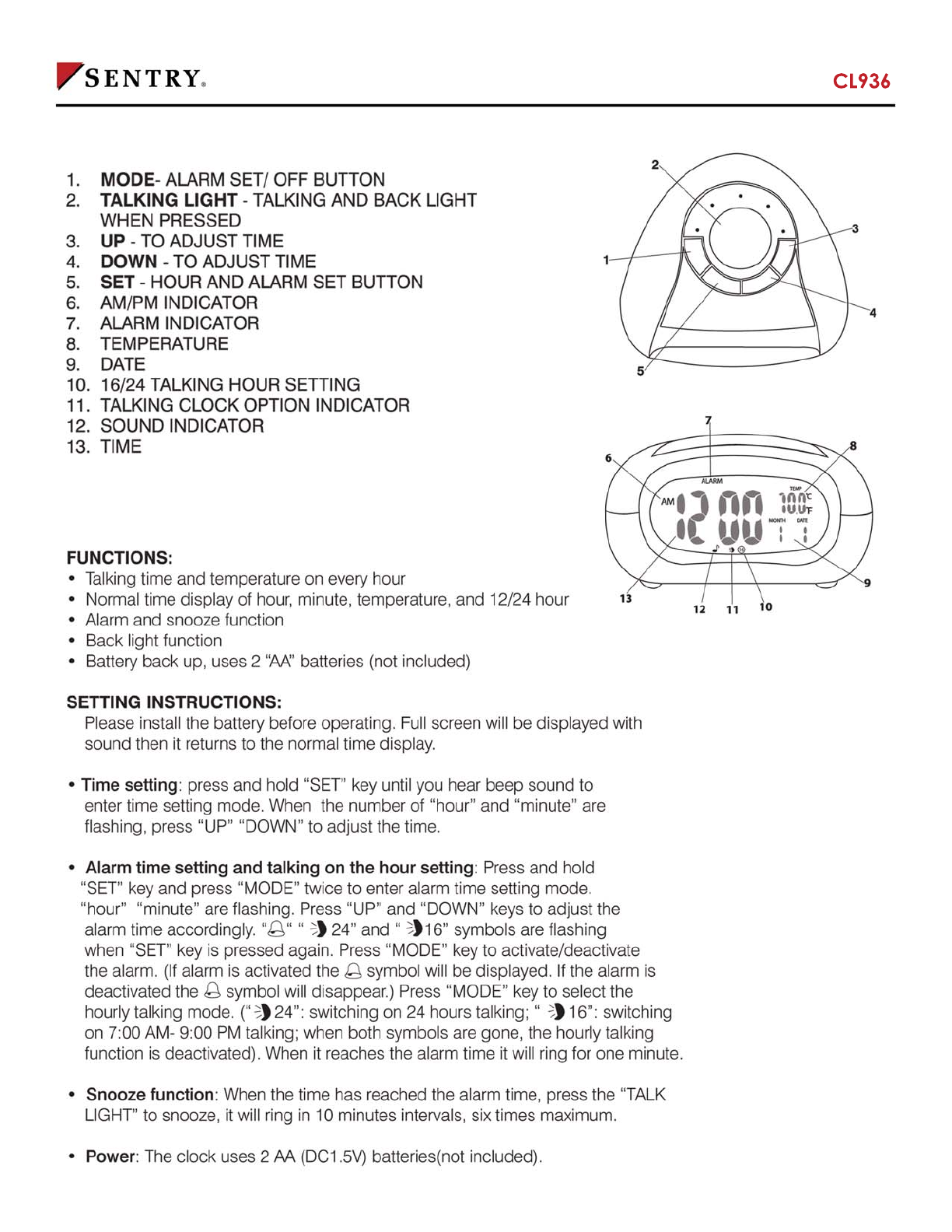 Radio controlled clock manual