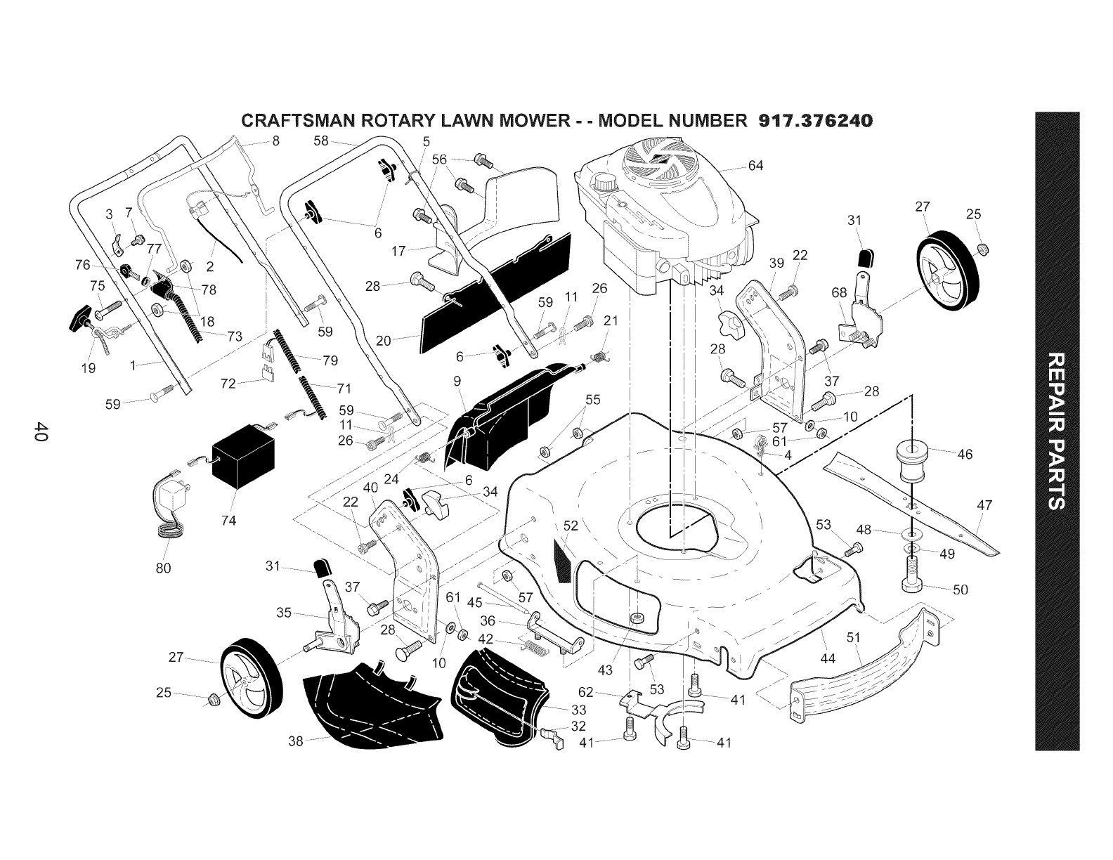 Page 40 of Craftsman Lawn Mower 917.376240 User Guide | ManualsOnline.com