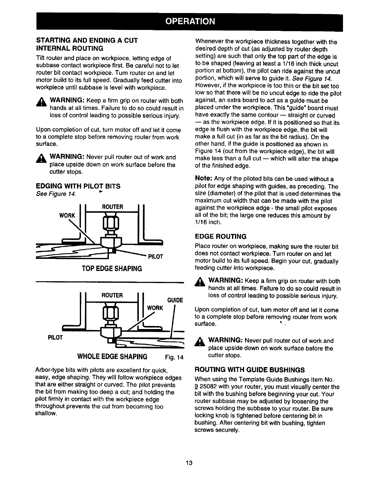 Page 13 of Craftsman Router 315.17513 User Guide | ManualsOnline.com