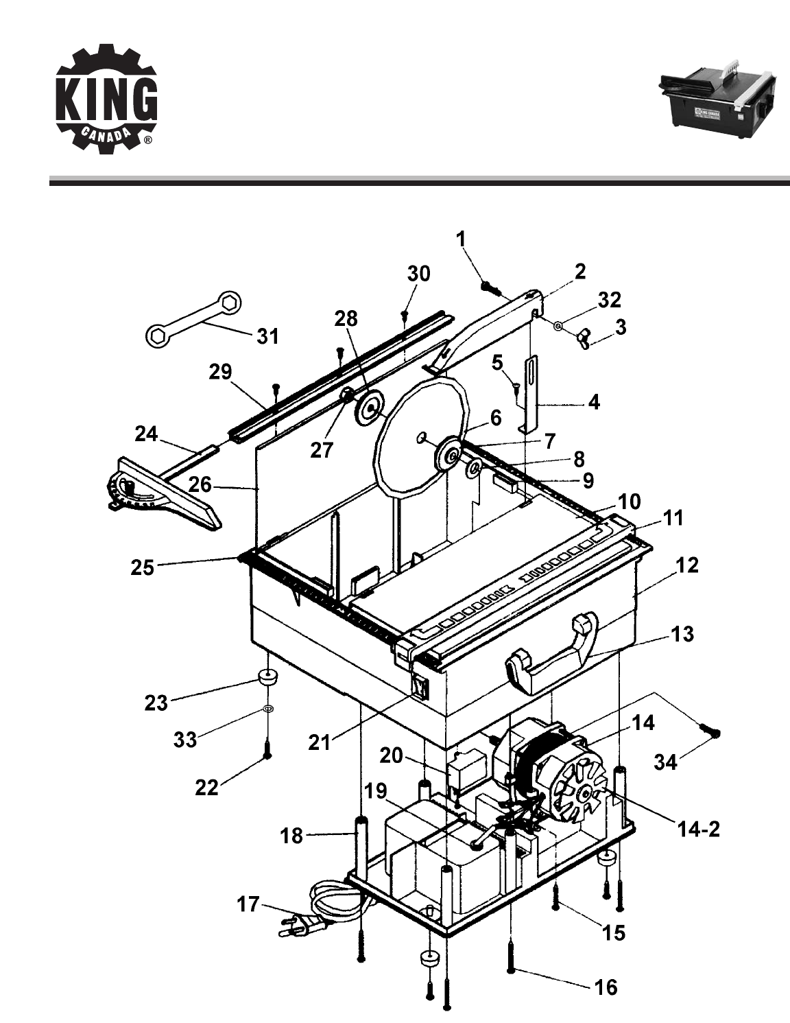 King Canada Saw KC3007 User Guide