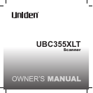 UB359 Handheld Scanning Receiver User Manual Main Page - Uniden Scanners  Guide Uniden America