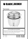 BLACK and DECKER RC503,RC503R - 3 Cup Rice Cooker Manual