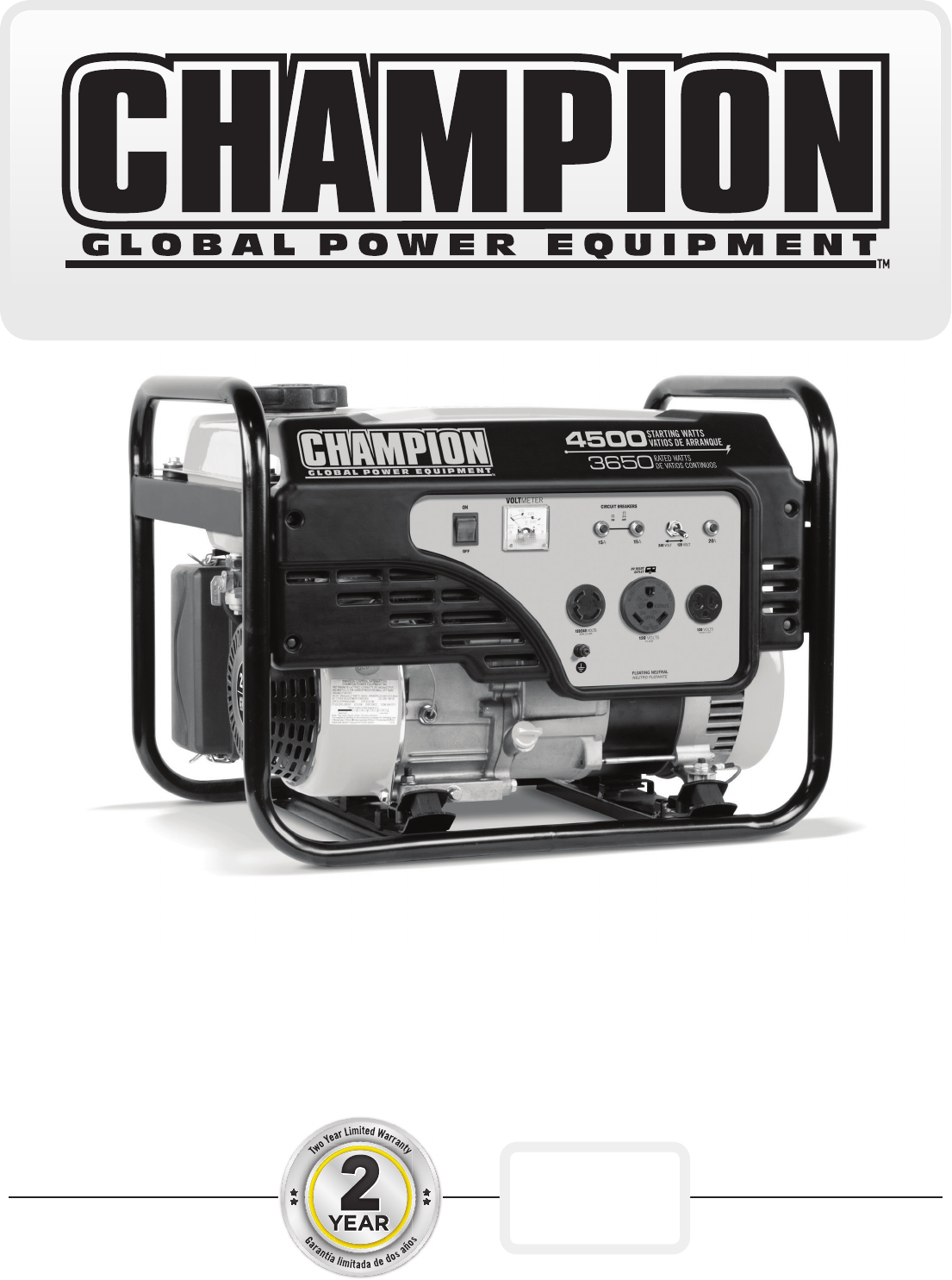 Champion Power Equipment Portable Generator 100216 User Guide