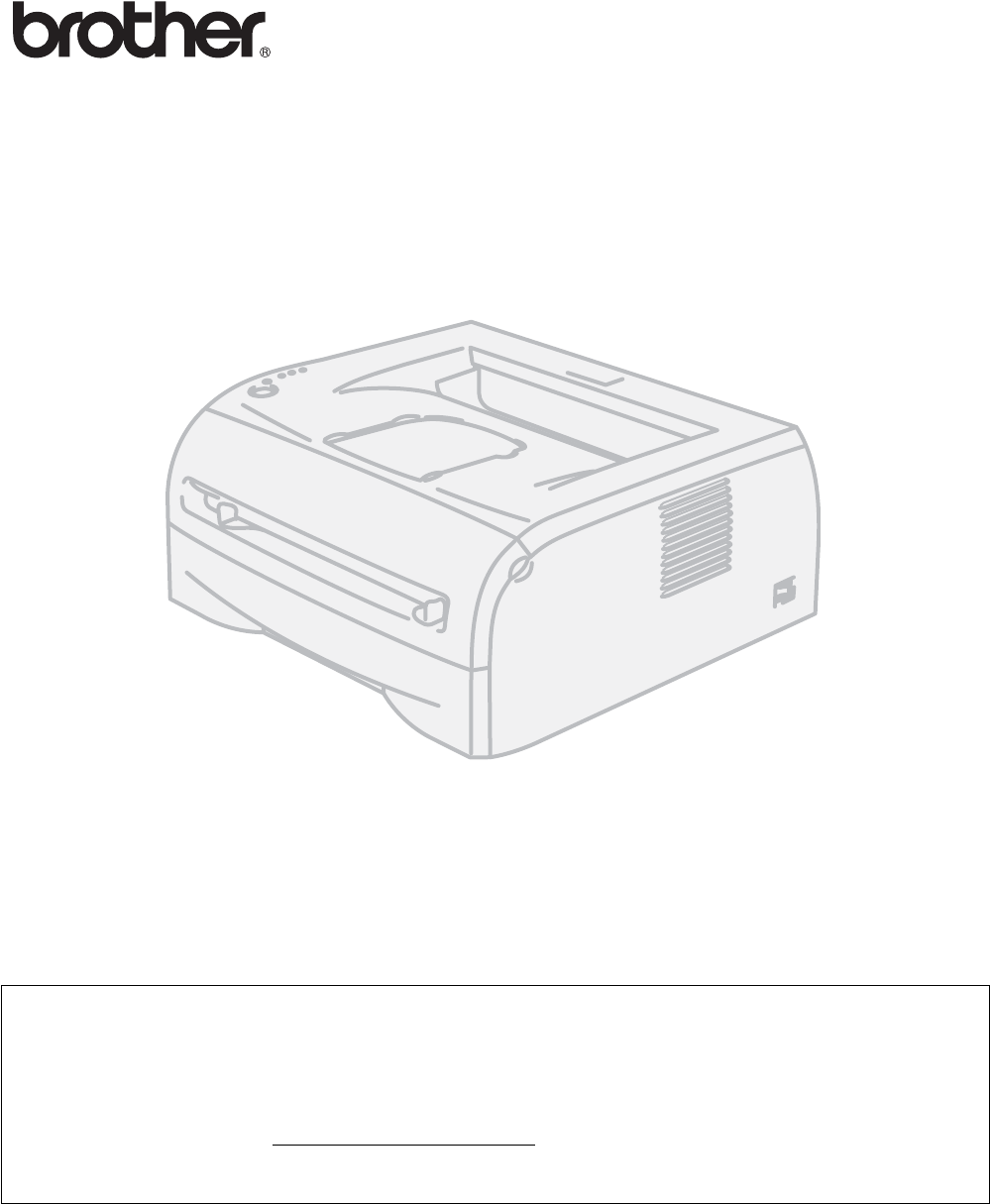 Brother USER'S GUIDE Laser Printer HL-2030, HL-2040, HL-2070N | ManualsOnline.com