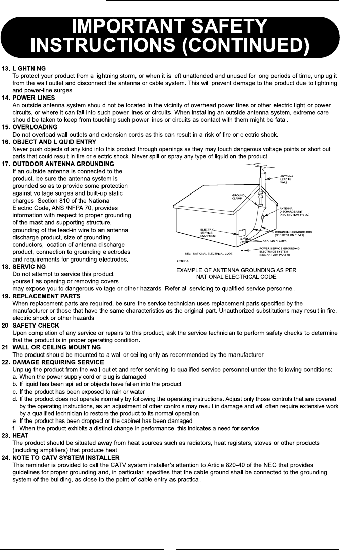 Page 6 of Memorex Flat Panel Television 1080p User Guide