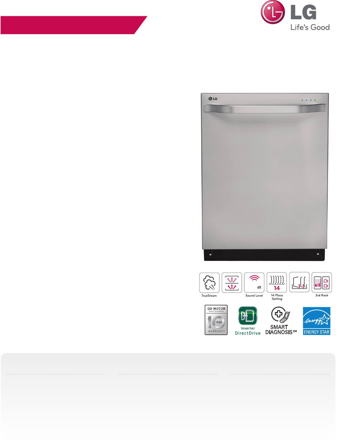 lg inverter direct drive dishwasher user manual