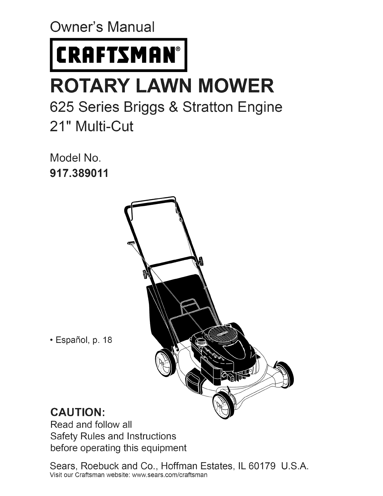 Craftsman Lawn Mower 38901 User Guide | ManualsOnline.com