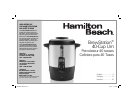 User manual Hamilton Beach 86655 (English - 20 pages)