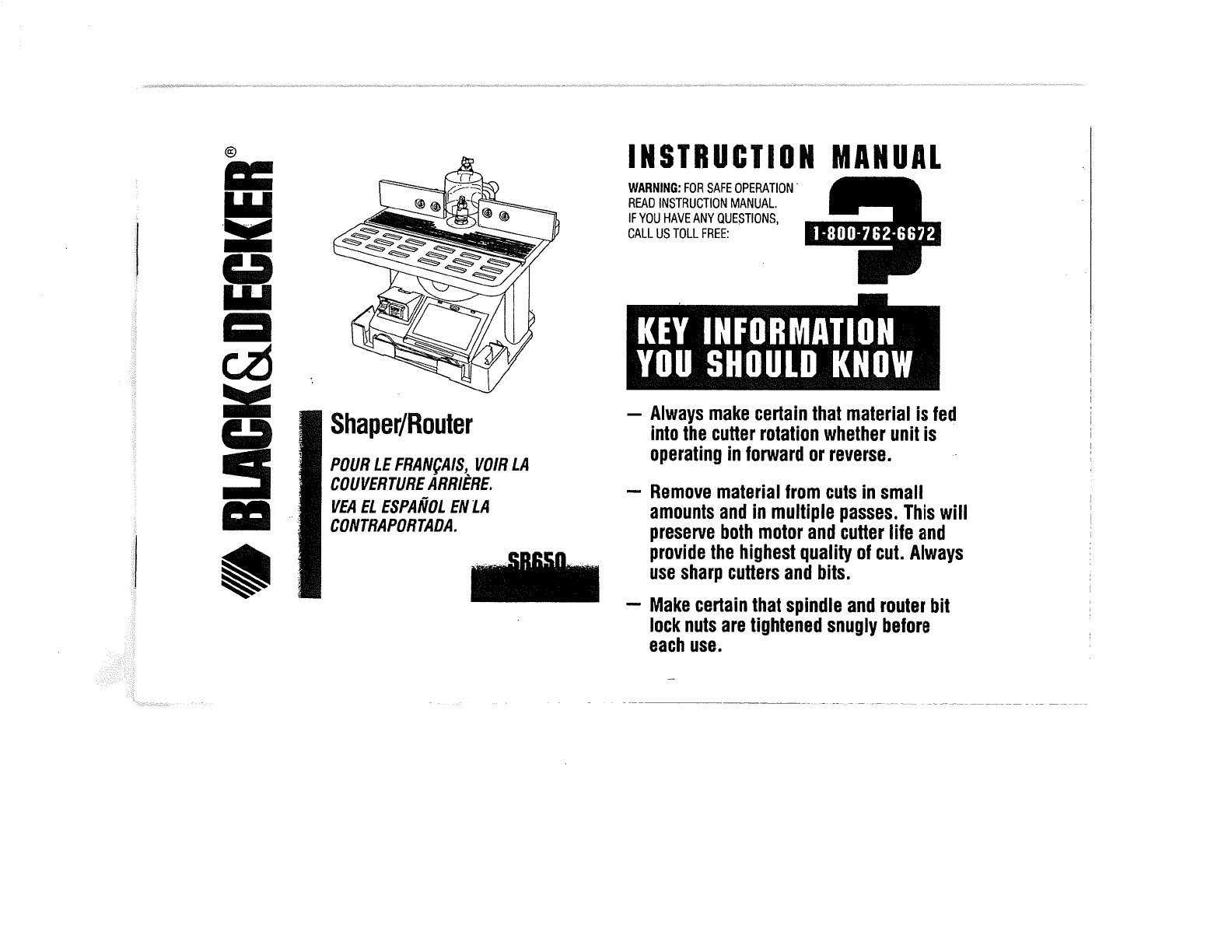 Black Decker Saw SR650 User Guide ManualsOnline