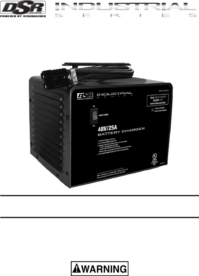 Schumacher Battery Charger INC-14825A User Guide | ManualsOnline.com