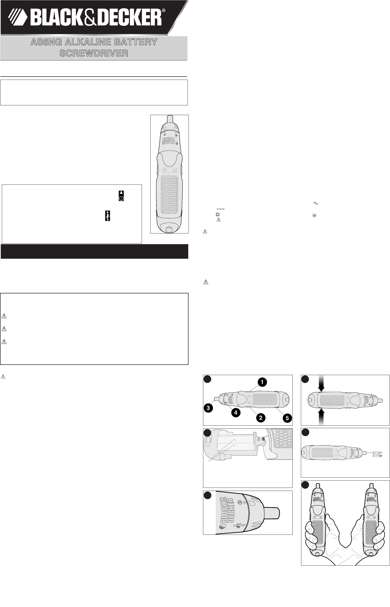 Black Decker Power Screwdriver AS6NG User Guide ManualsOnline