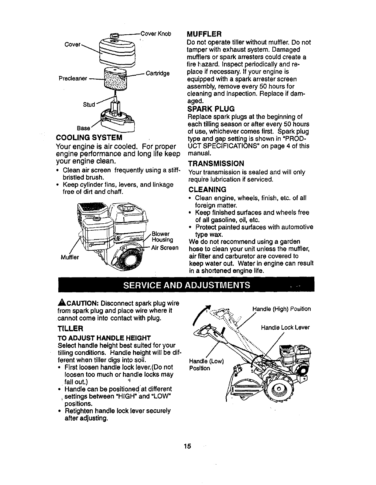 Page 15 of Craftsman Tiller 917.29332 User Guide | ManualsOnline.com