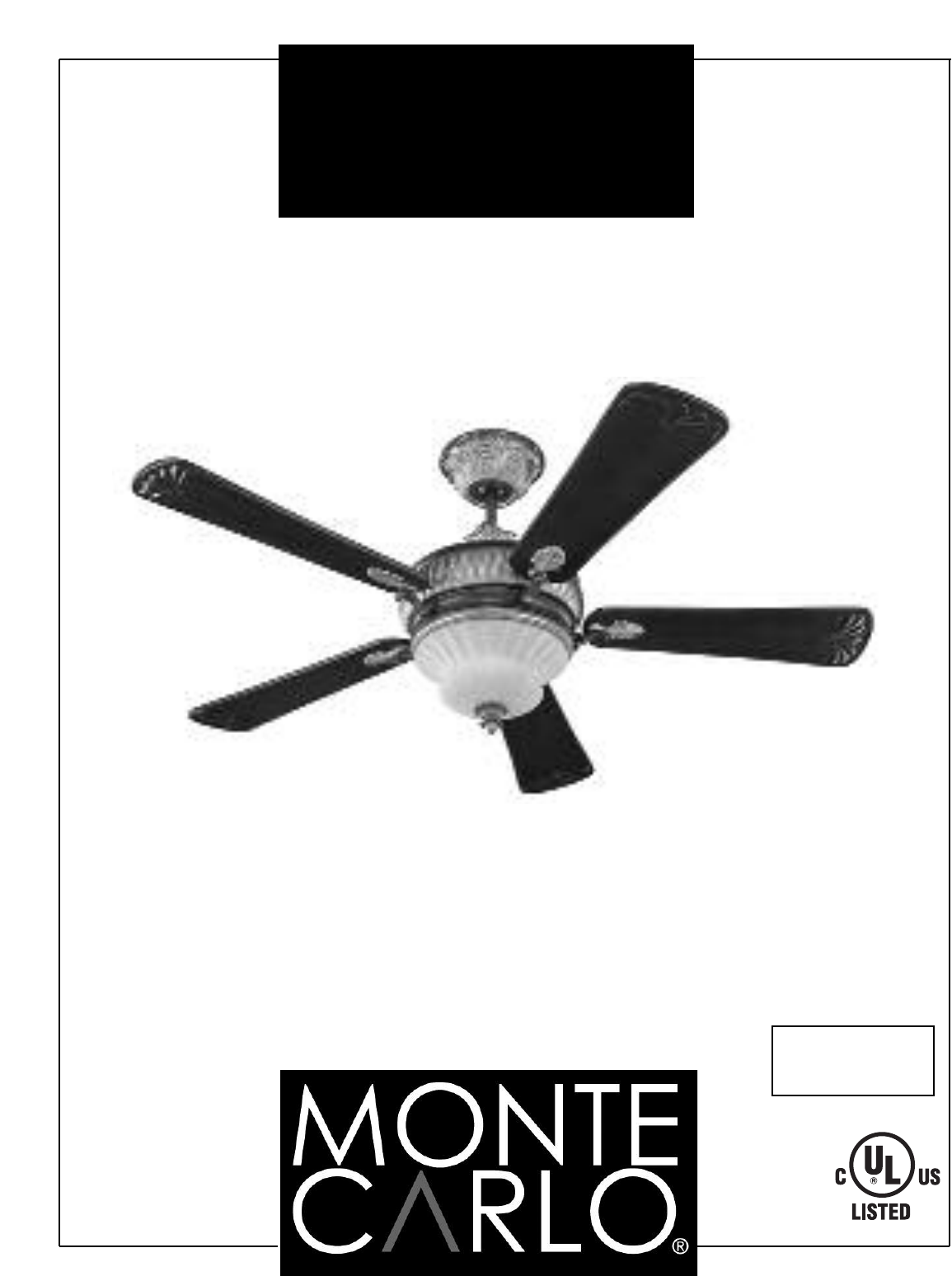 Monte Carlo Fan Company Fan 5EPR60BRD Series User Guide