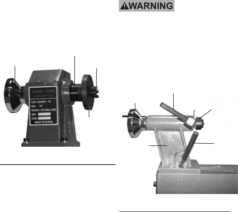 Page 14 of Harbor Freight Tools Lathe 65345 User Guide