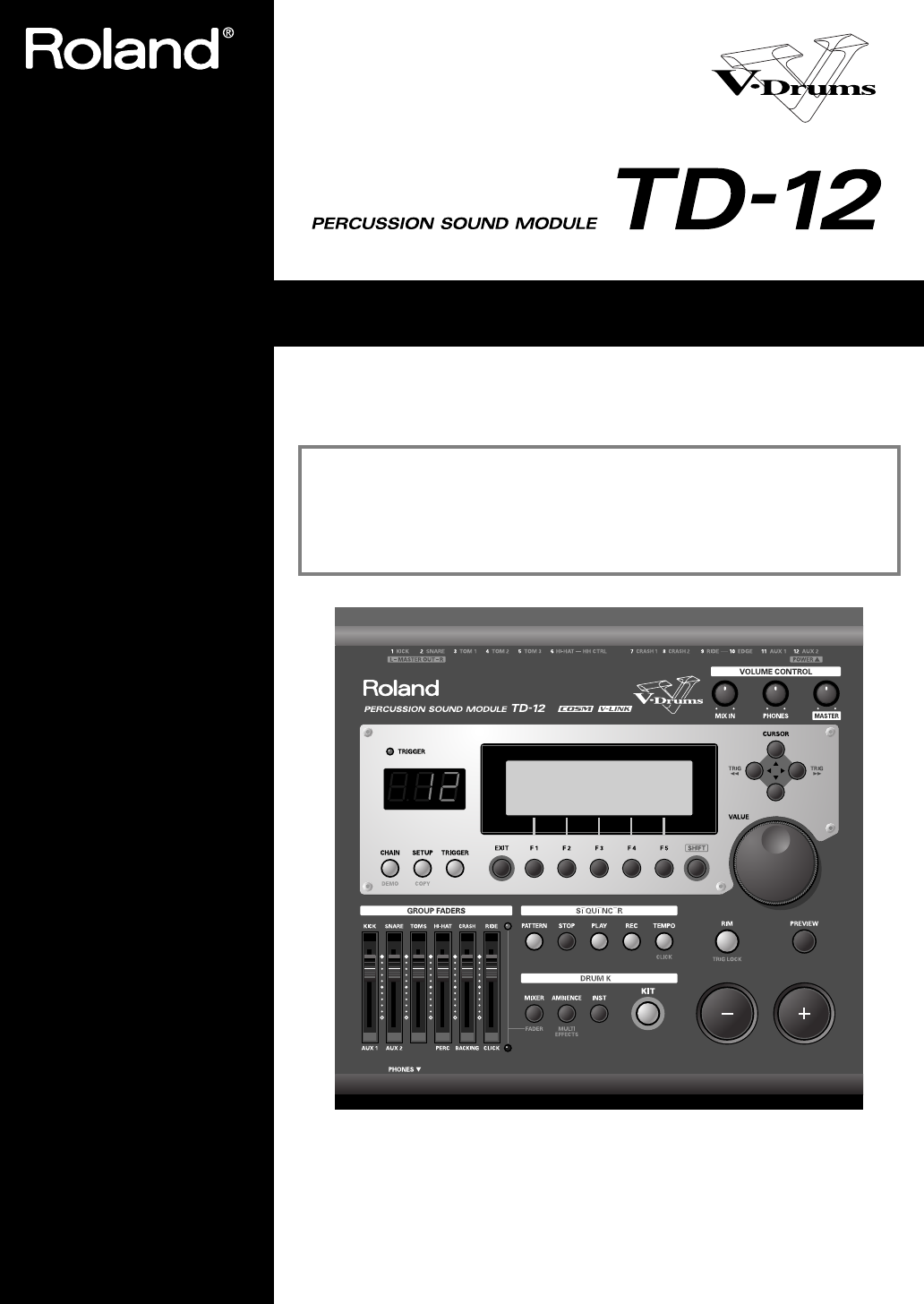 Roland Musical Instrument TD-12 User Guide | ManualsOnline.com