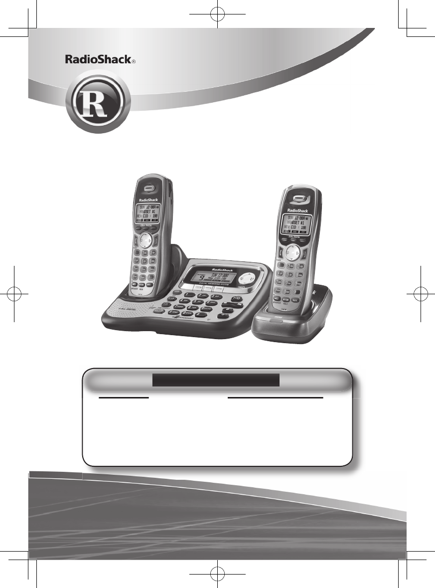 Radio Shack Cordless Telephone 43-142 User Guide | ManualsOnline.com