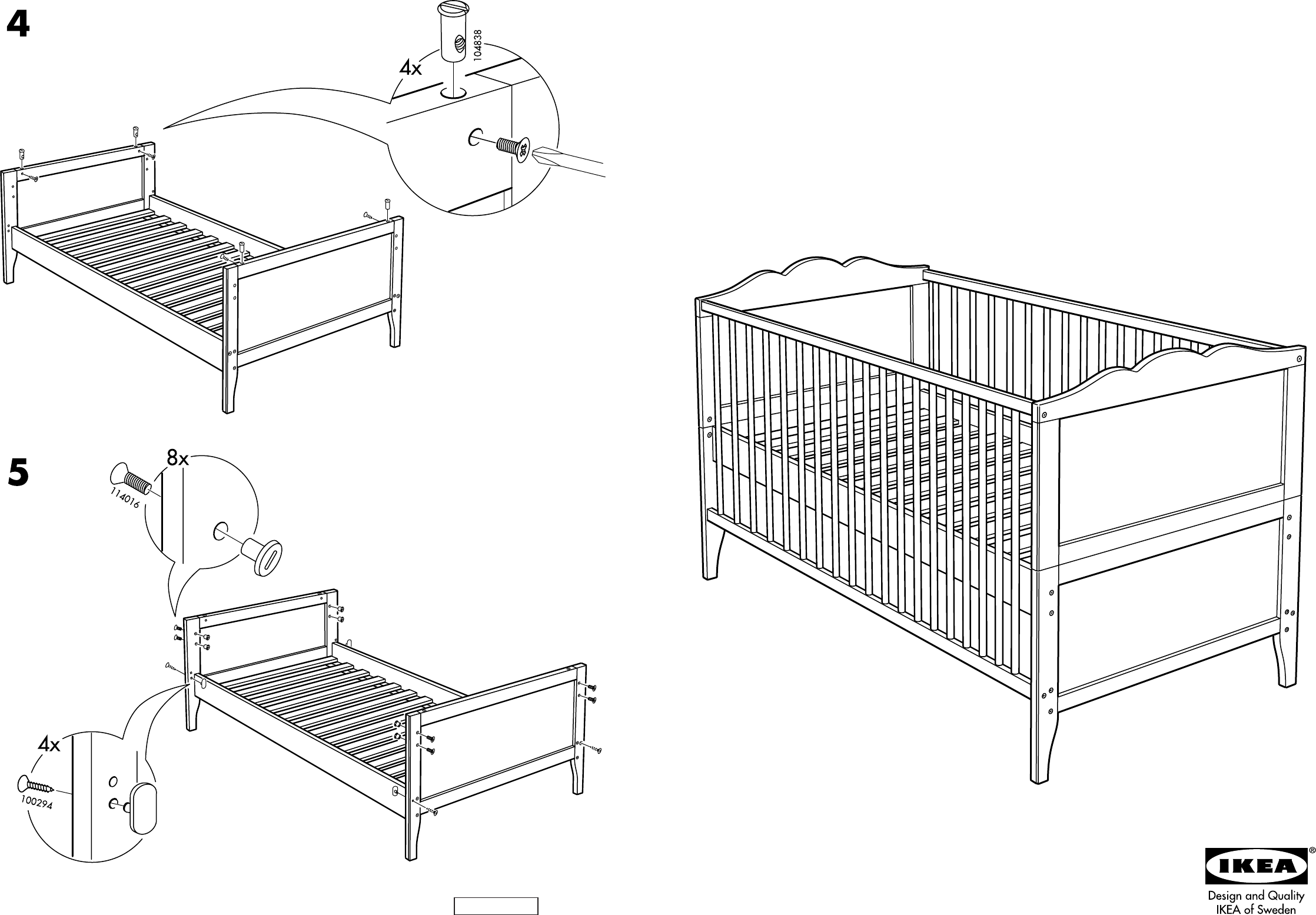 Sluipmoordenaar Allemaal Elke week IKEA Crib AA-152450-5 User Guide | ManualsOnline.com