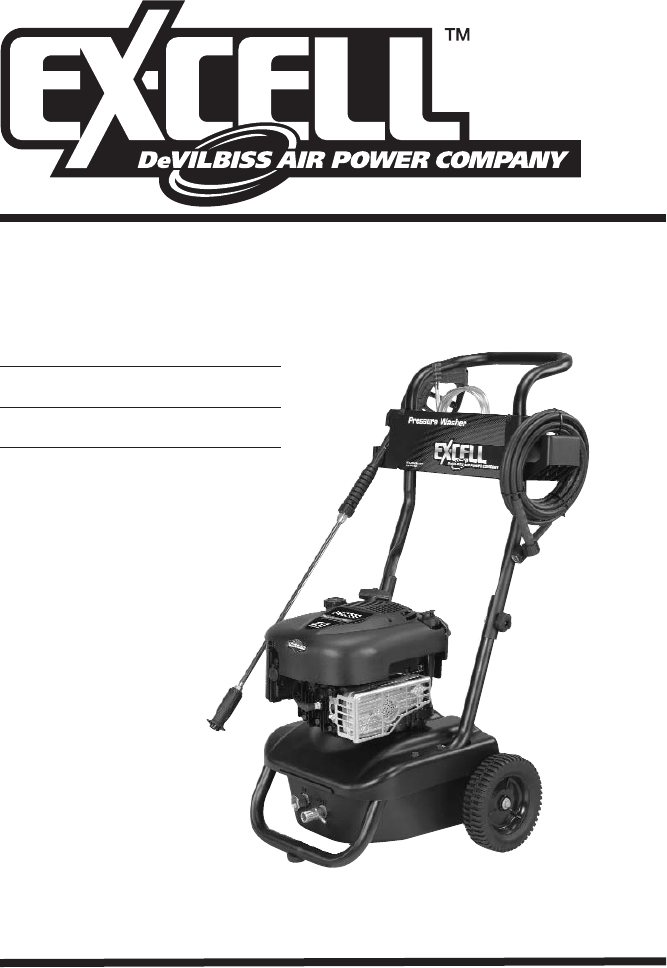 Excell Precision Xr2625 Pressure Washer User Manual