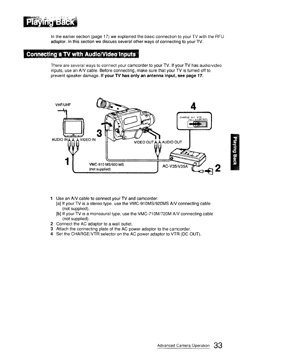 Page 33 of Sony Camcorder Accessories CCD-FX310 User Guide