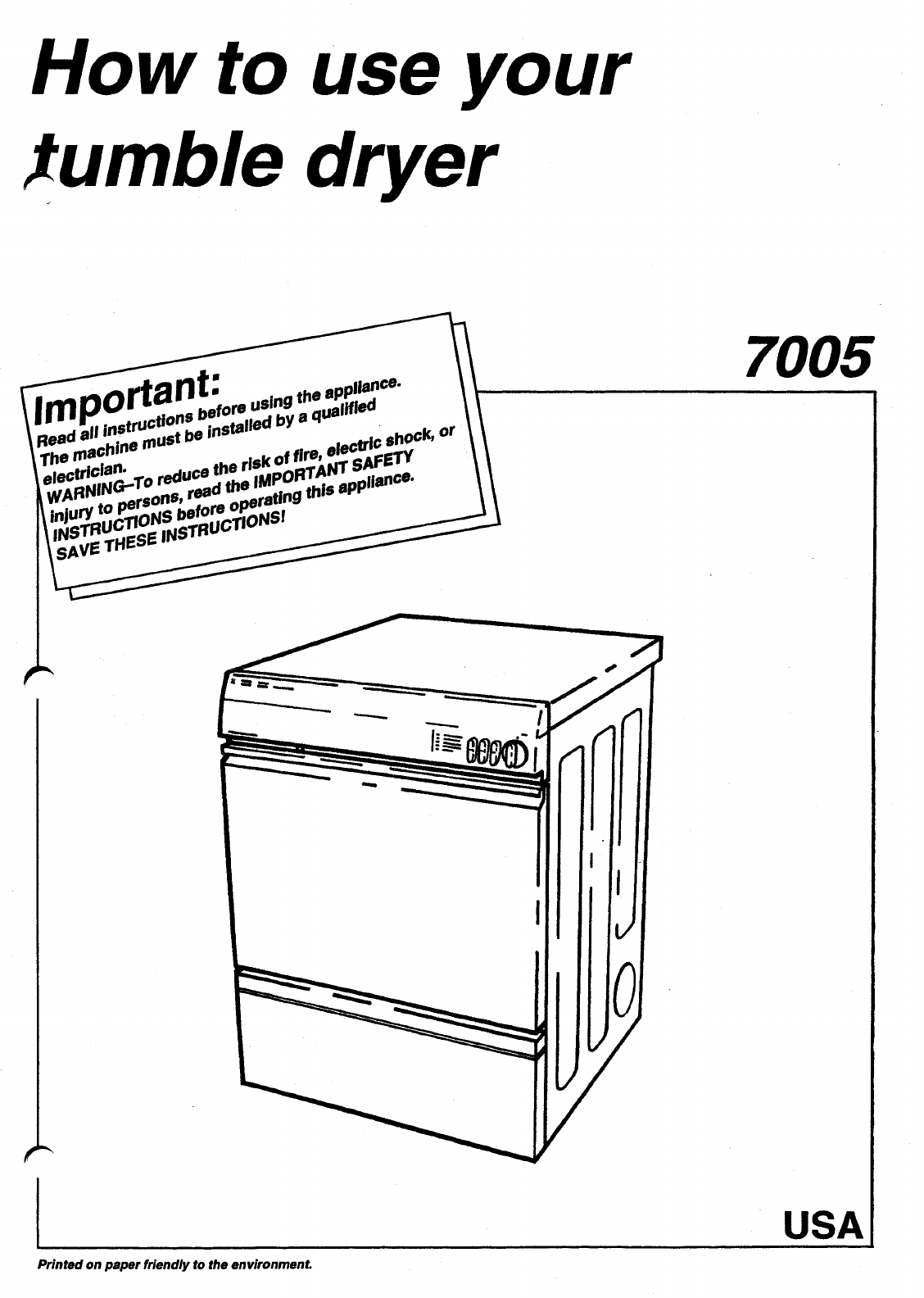 Asko Dryer Manual 7005