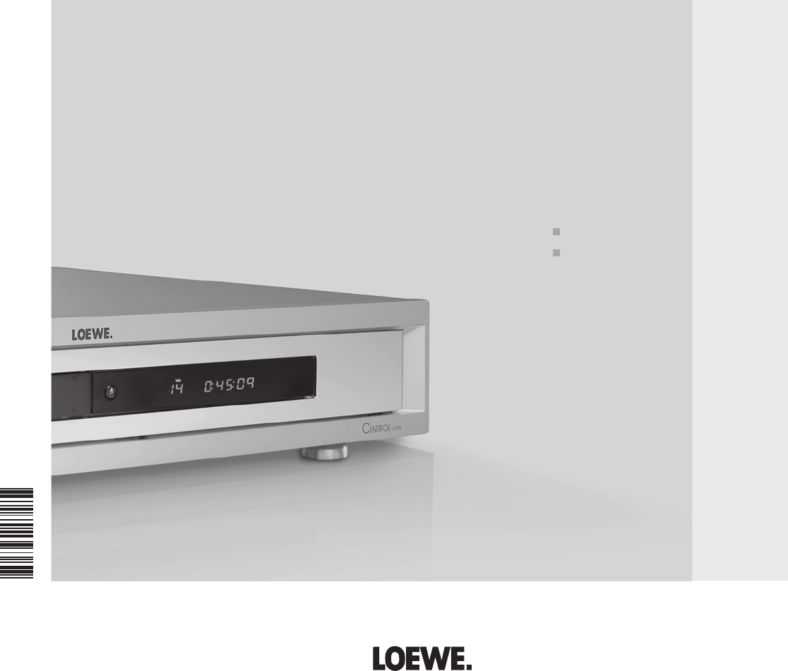 Overlegenhed Fortære At understrege Loewe DVD Player Centros 2102 HD User Guide | ManualsOnline.com