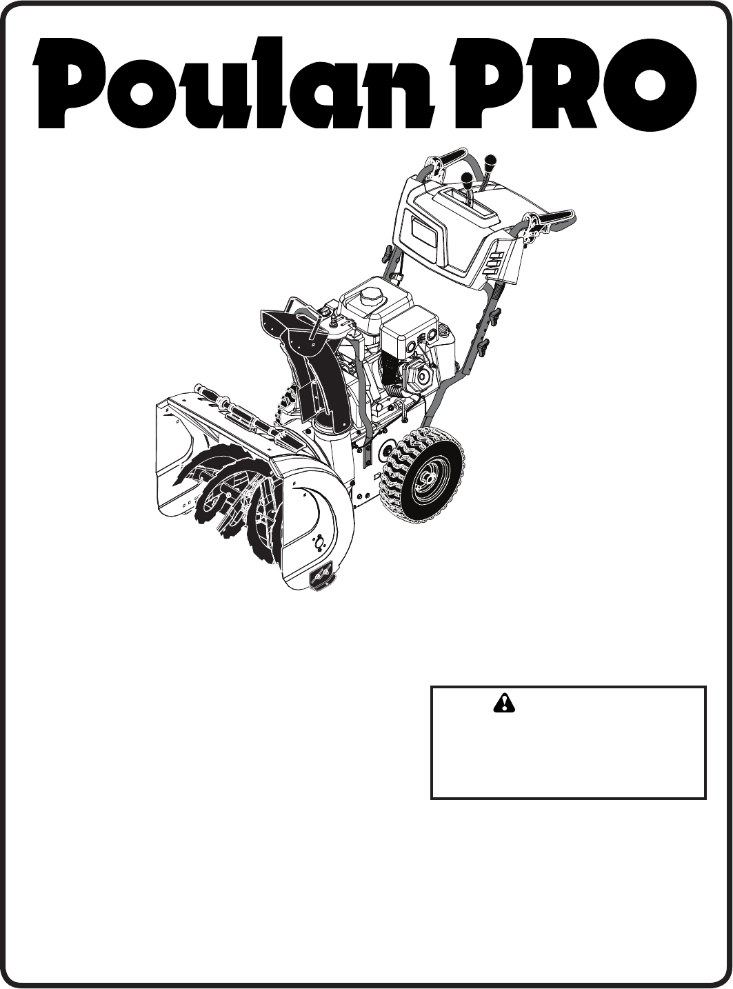 Poulan Pro Snow Blower Pr240 User Guide Manualsonline Com