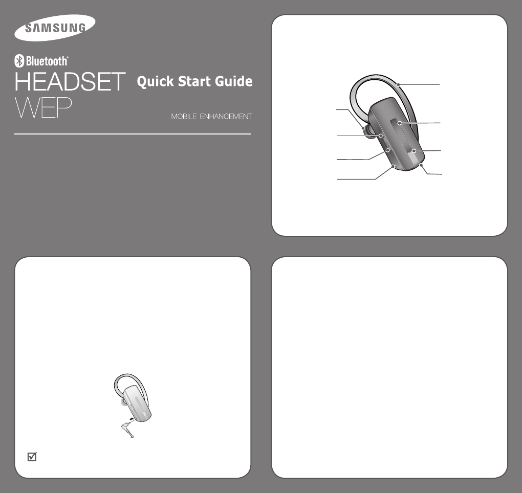 Samsung Bluetooth Headset User | ManualsOnline.com