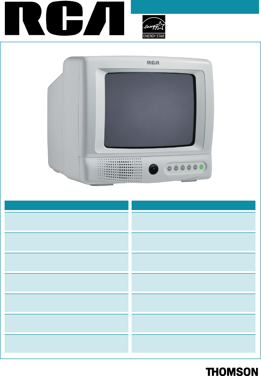 RCA CRT Television E09344 User Guide | ManualsOnline.com