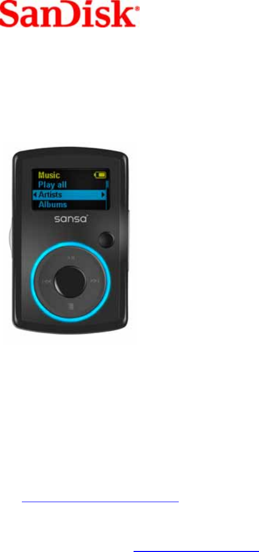 SanDisk MP3 Player Clip User Guide | ManualsOnline.com